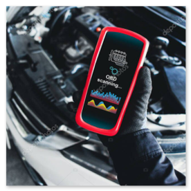 Strumento di diagnosi collegato all’auto in officina